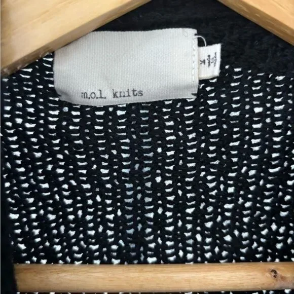 m.o.l  knits Vest Sweater Medium Fringe Open Weave Boho Gothic Festival Indie - Picture 3 of 12